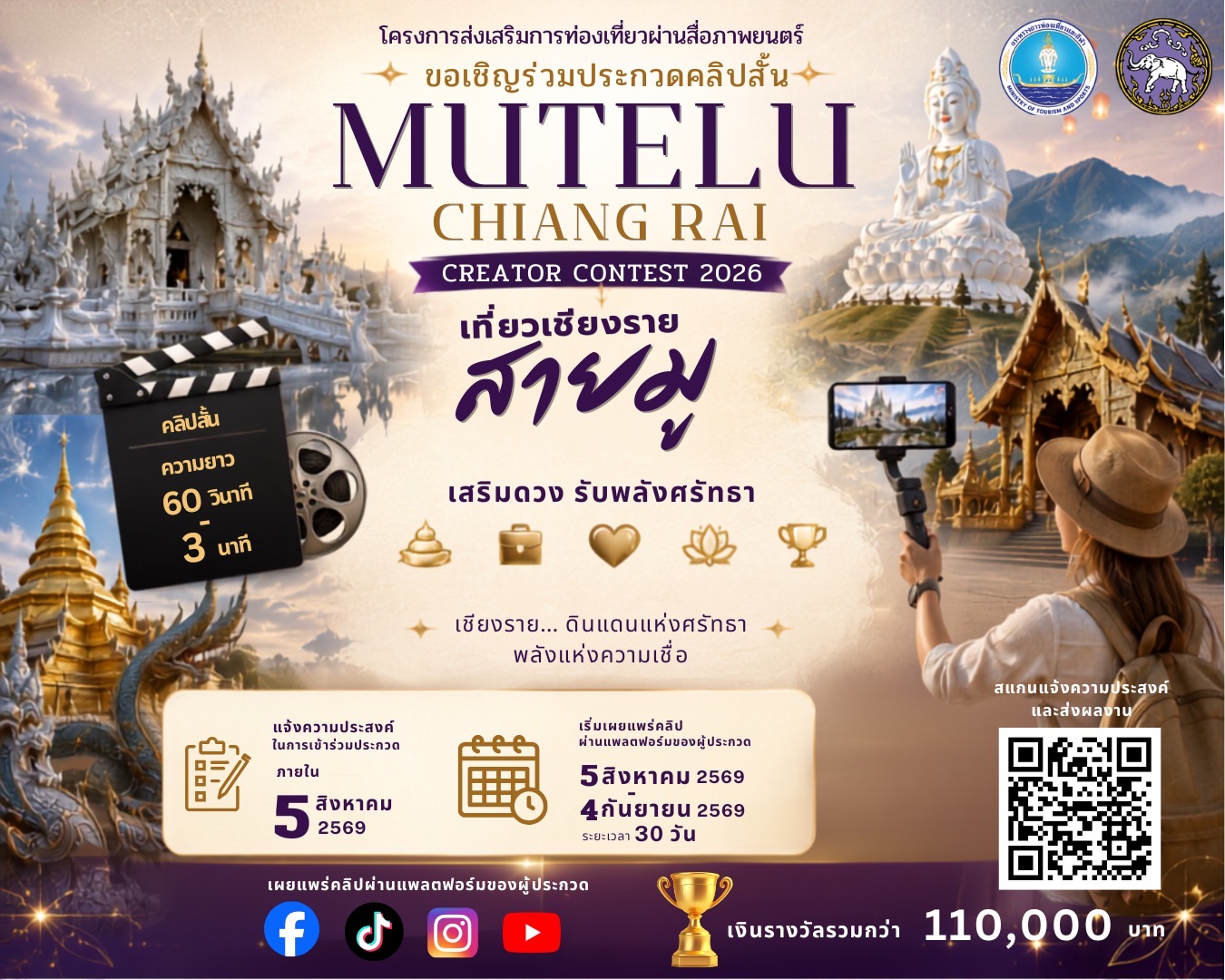 ชวนประกวดคลิป “Mutelu Chiang Rai Creator Contest 2026”
